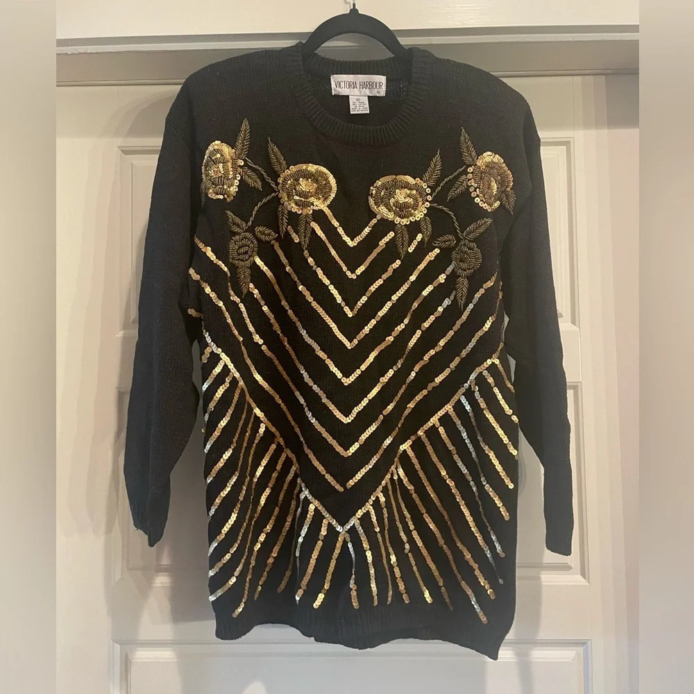 Vintage Victoria Harbour Embellished Sweater